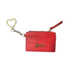 Juicy Couture Red Card Holder with Heart Keychain